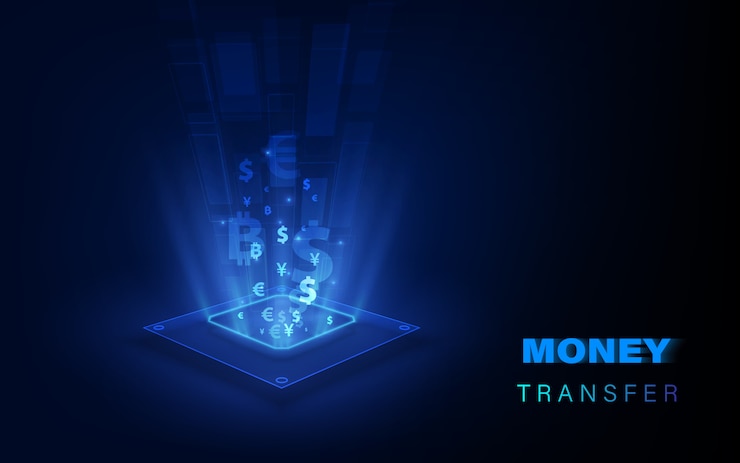 Vector money transfer. global currency. stock exchange.