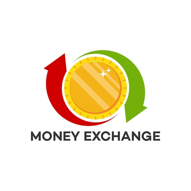 Vector money transfer logo, money exchange logo template designs vector illustration