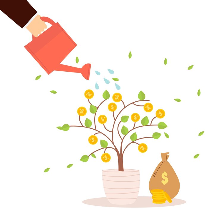 Vector money tree care