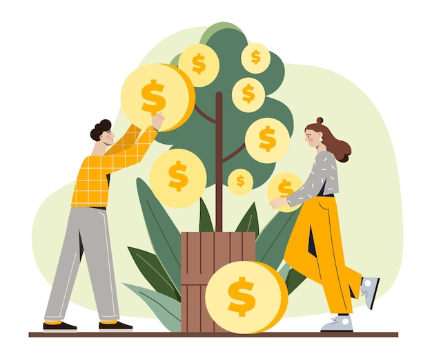 Vector money tree concept