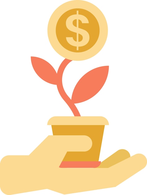 Money tree illustration in minimal style