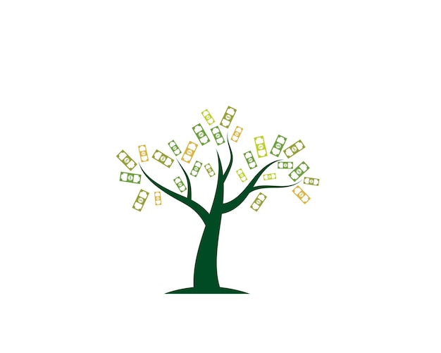 Illustrazione vettoriale dell'icona del logo dell'albero dei soldi