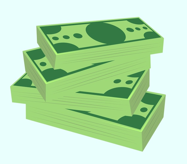 Money wad flat illustration