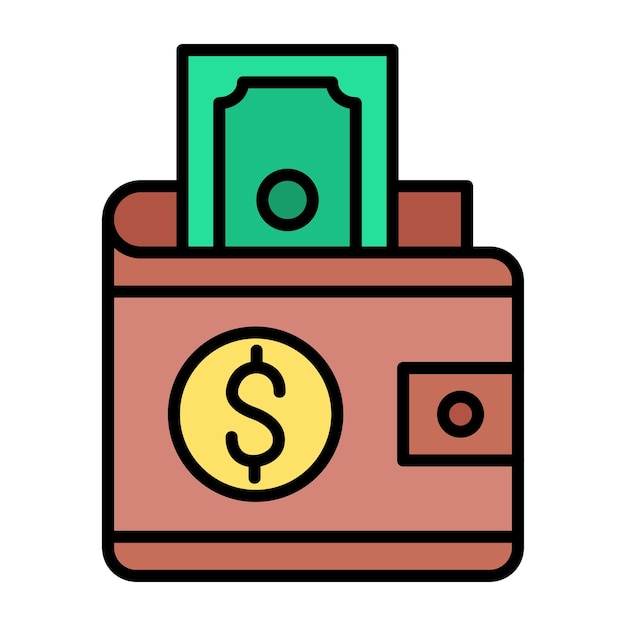 Money Wallet Flat Illustration