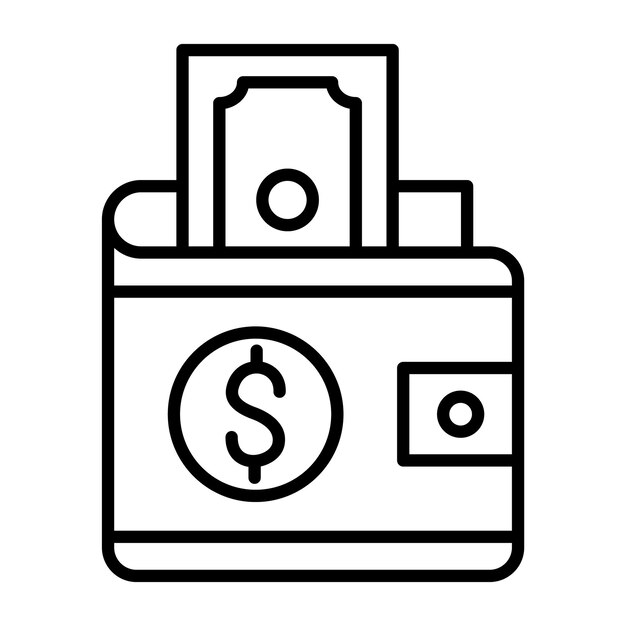 Money Wallet Line Illustration