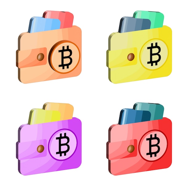 Portafoglio denaro set bitcoin 3d