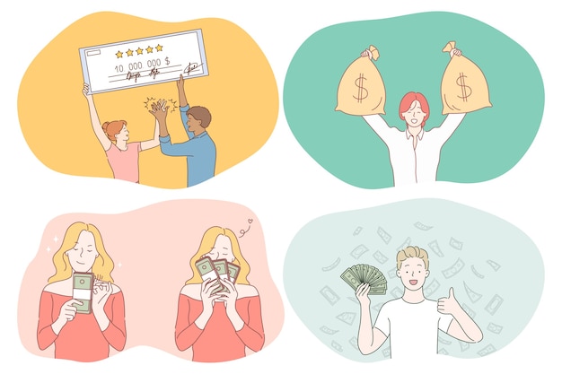 Vector money, wealth, jackpot concept.