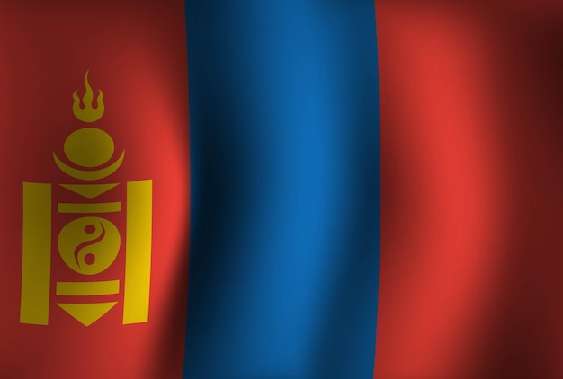 Mongolia Flag Background Waving 3D National Banner Wallpaper