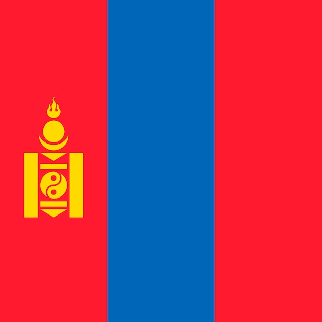 Mongolia flag official colors Vector illustration