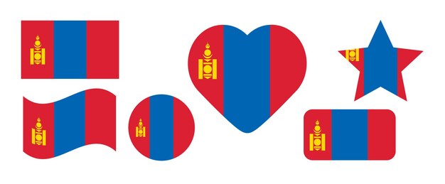 Mongolië nationale vlag vectorillustratie