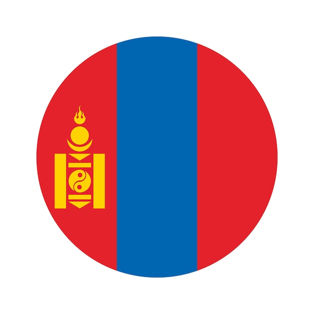 Mongolië ronde vlag vector pictogram ontwerp Mongolië cirkel vlag
