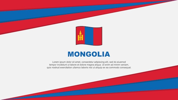 Mongolië Vlag Abstracte Achtergrond Ontwerpsjabloon Mongolië Onafhankelijkheidsdag Banner Cartoon Vector Illustratie Vlag Van Mongolië