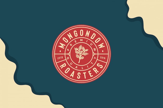 Mongondow Roasters Logo with Coffee Leave in Hand fully editable text, color and outline