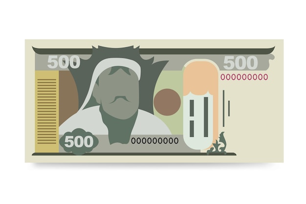 Mongoolse tugrik vector illustratie mongolië geld set bundel bankbiljetten papiergeld 500 mnt