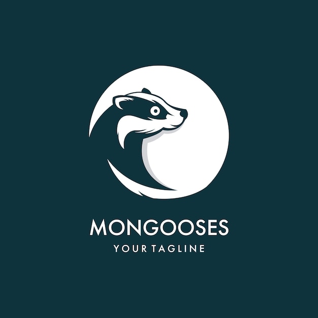 Mongooses logo design illustration vector