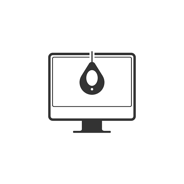 Vector monitor calibration icon in black and white