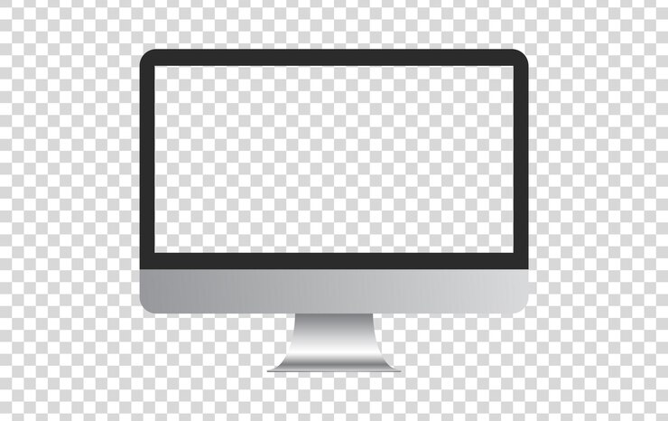 Vector monitor computer transparent vector mockup design