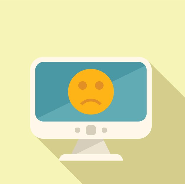 Vector monitor dislike icon flat vector social media negative person