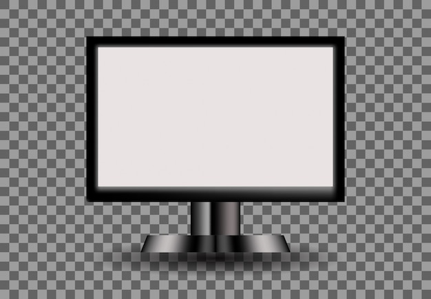 Monitor empty blank white, screen illustration digital