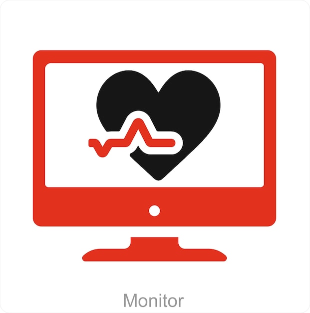 Vector monitor- en ecg-iconconcept