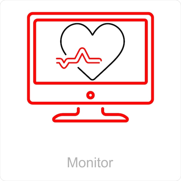 Vector monitor- en ecg-iconconcept