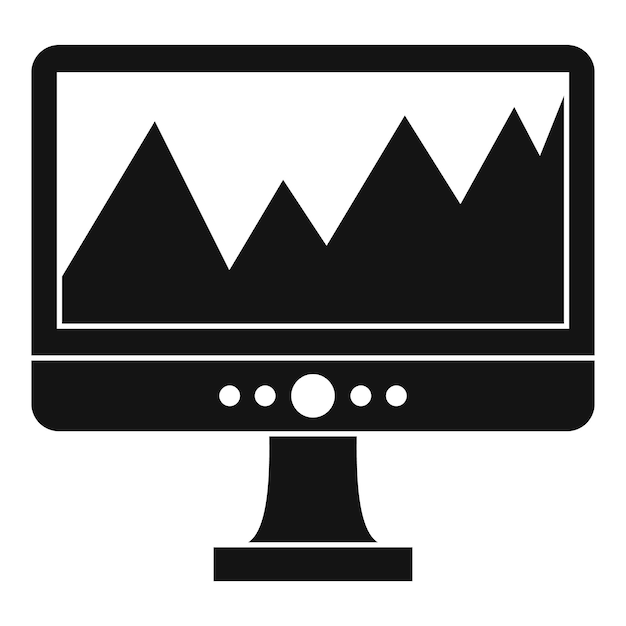 Monitor en een grafiekpictogram Eenvoudige illustratie van monitor en een grafiekvectorpictogram voor web