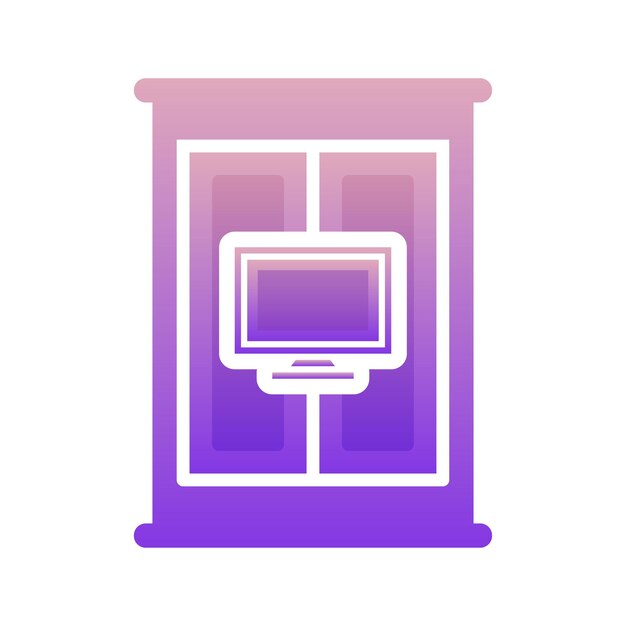 Monitor furniture logo gradient design template icon element