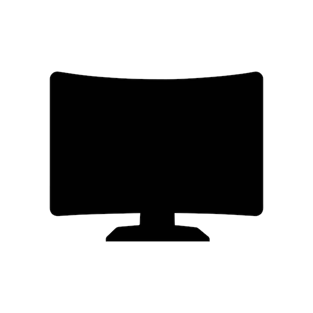 Monitor gebogen scherm zwart icoon scherm elektronisch computerontwerp