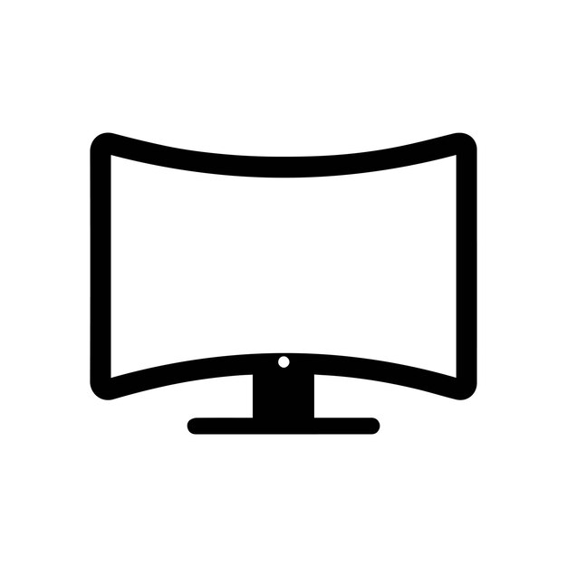 Monitor gebogen scherm zwart icoon scherm elektronisch computerontwerp