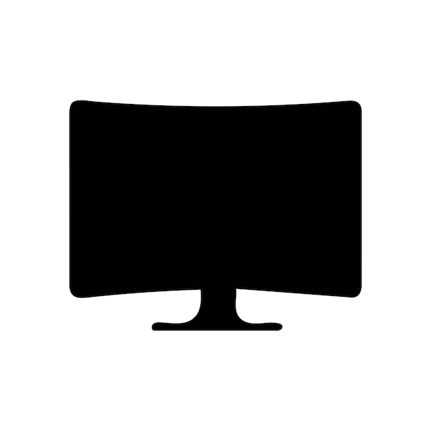 Monitor gebogen scherm zwart icoon scherm elektronisch computerontwerp