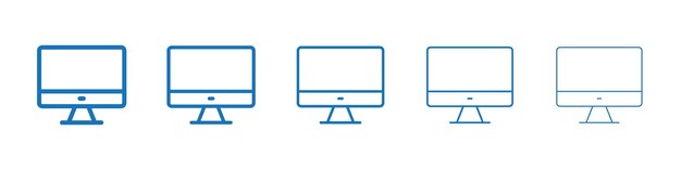 Monitor icoon verzameling dunne omtrek set
