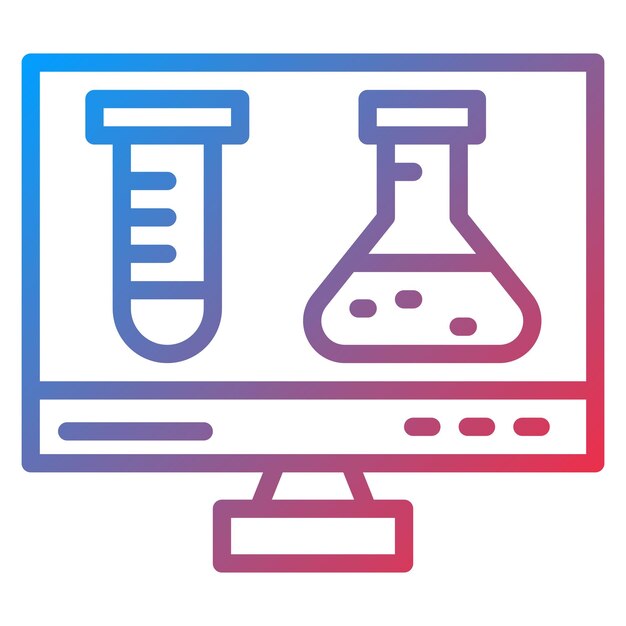 Monitor lab icoon vector afbeelding Kan worden gebruikt voor Virtual Lab