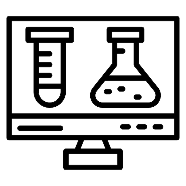 Monitor Lab icoon vector afbeelding Kan worden gebruikt voor Virtual Lab
