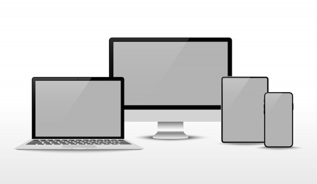 Monitor laptop, tablet and phone illustration