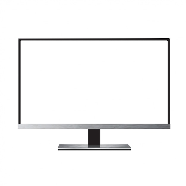 Monitor led tv isolated on white