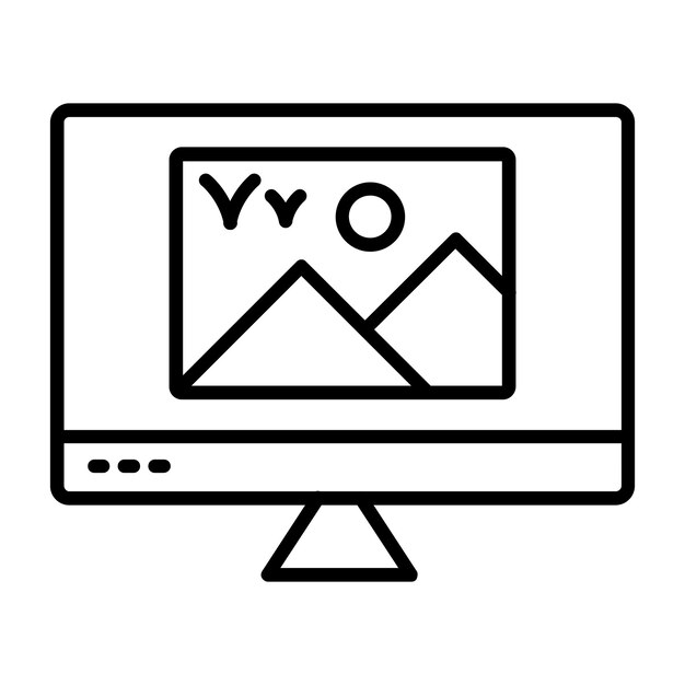 Vector monitor line icon