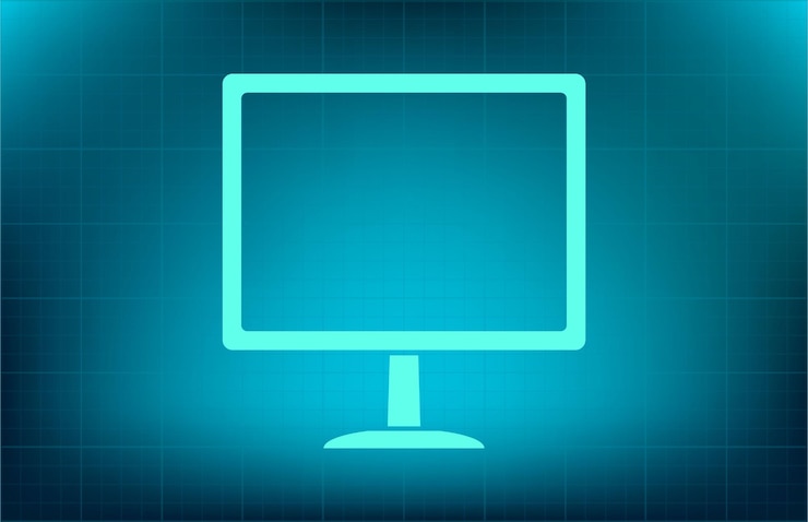 Vector monitor office equipment symbol vector icon