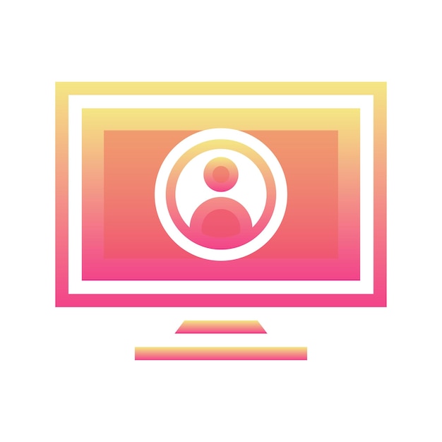 Monitor profile logo gradient design template icon element