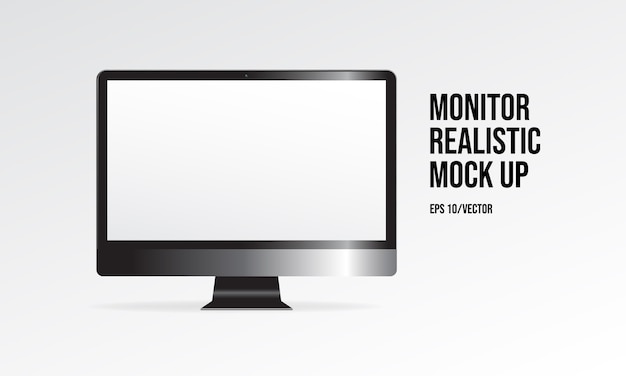 Vettore monitorare realistico mock up