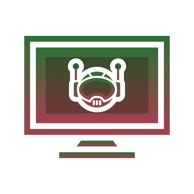 monitor robot logo gradient design template icon element