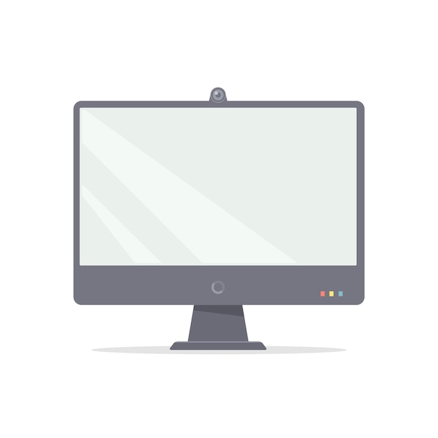 Vector monitor scherm pc-pictogram in vlakke stijl vectorillustratie