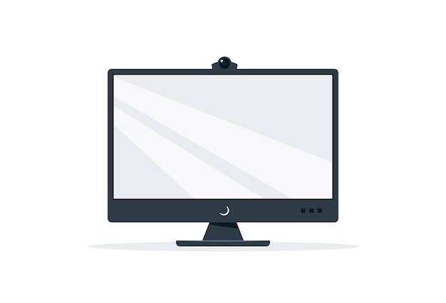 Monitor scherm PC pictogram vlakke stijl Vector afbeelding