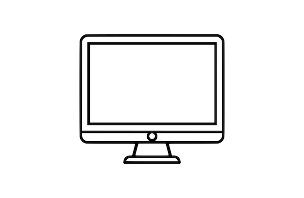 モニター画面のアイコン フラットベクトルイラスト