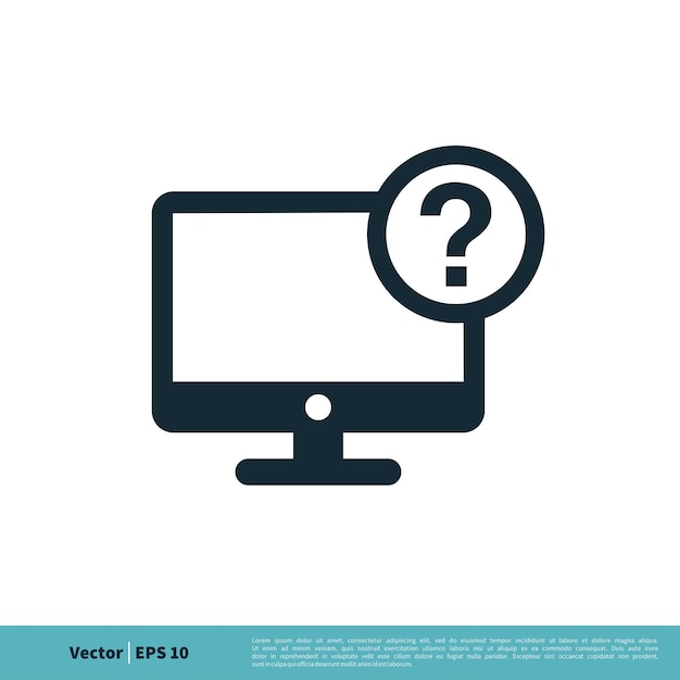 Monitor Screen Television Help Icon Vector Logo Template Illustration Design Vector EPS 10