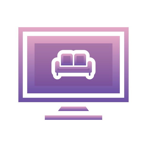 monitor sofa logo gradient design template icon element