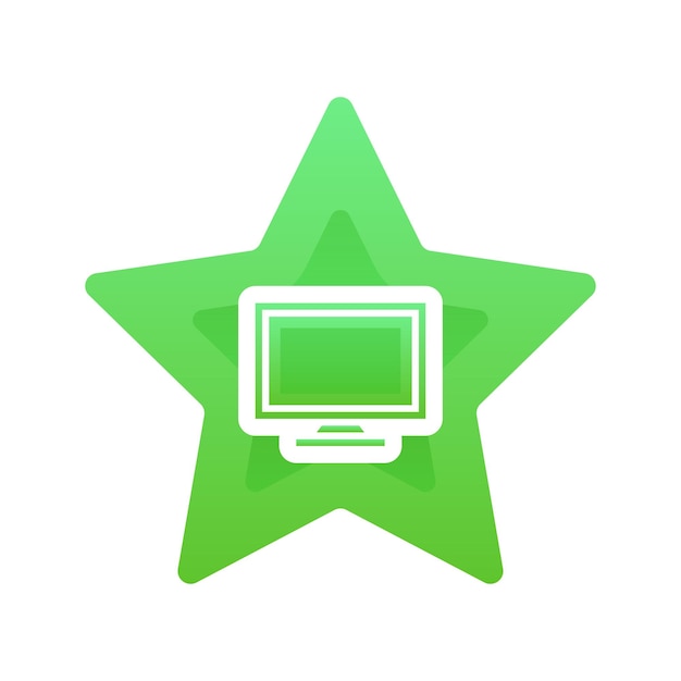 monitor star logo gradient design template icon element