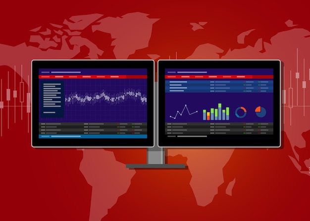 Vector monitor stocks transaction terminal