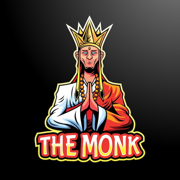 Vector the monk mascot logo