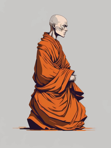 monk vector illustration white background