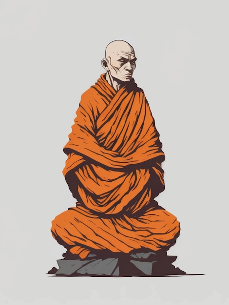 monk vector illustration white background